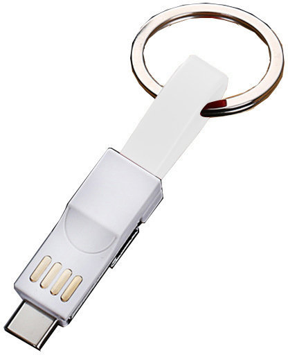 Акція на Xoko Usb Cable to Lightning/microUSB/USB-C 13cm White (SC-301-WH) від Stylus