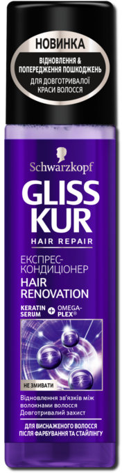 Schwarzkopf Gliss Kur Hair Renovation Conditioner 200 ml Экспресс-кондиционер для истощенных после окрашивания и стайлинга волос
Schwarzkopf Gliss Kur Hair Renovation Conditioner 200 ml Экспресс-кондиционер для истощенных после окрашивания и стайлинга волос