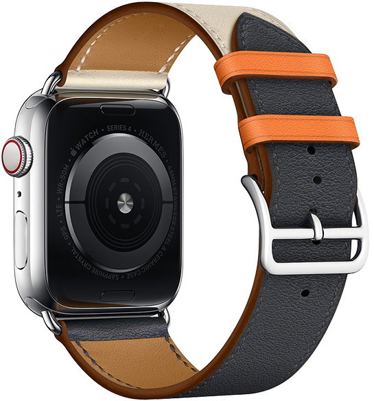 COTEetCI W36 Short Fashion Leather Band Indigo, Craie with Orange (WH5260-40-ICO) for Apple Watch 38/40mm