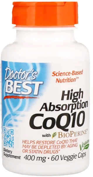 Doctor's Best, High Absorption CoQ10 with BioPerine, 400 mg, 60 Veggie Caps (DRB-00157)