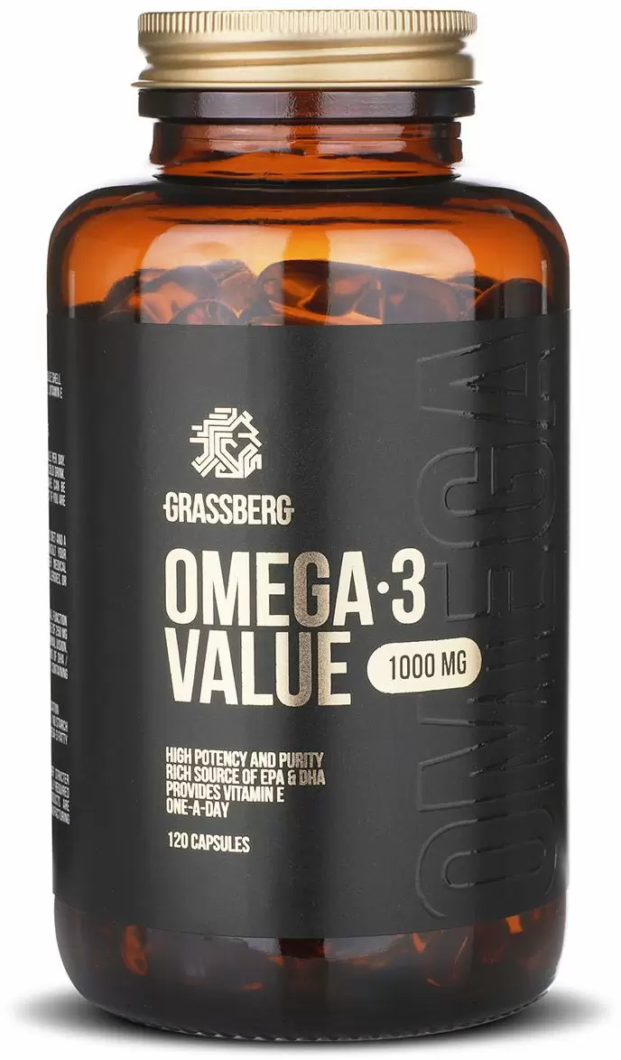 Акция на Grassberg Omega-3 Value 1000 mg Омега-3 120 капсул от Stylus
