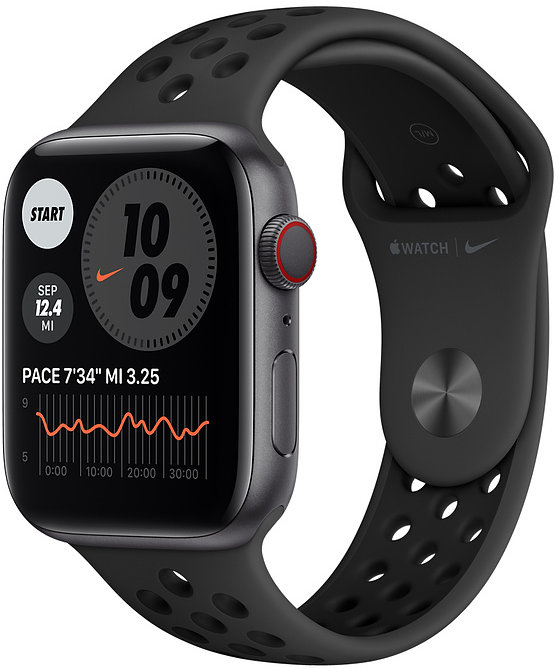 Акция на Apple Watch Series 6 Nike 44mm GPS+LTE Space Gray Aluminum Case with Anthracite/Black Nike Sport Band (MG2J3) от Stylus