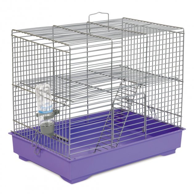 Клетка для грызунов Природа Микки с лесенкой фиолетовая 37x25x30 см (4823082415151)