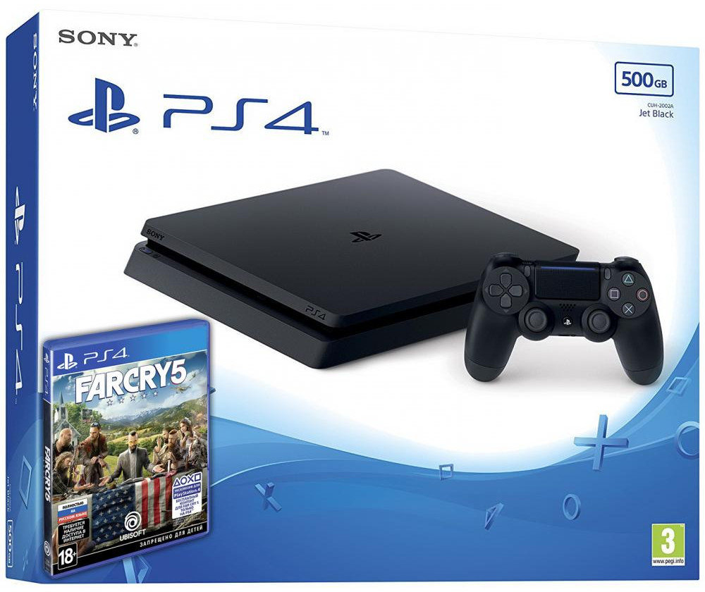 Акция на Sony PlayStation 4 Slim 500Gb Black + Far Cry 5 от Stylus