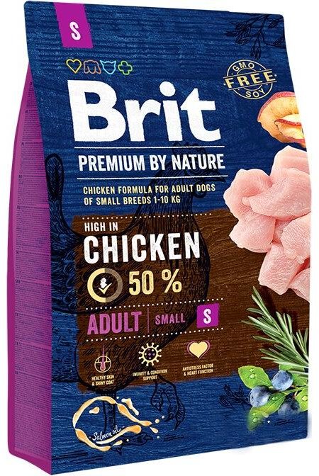 Сухой корм Brit Premium Dog Adult S для взрослых собак мелких пород 3 кг (8595602526291)