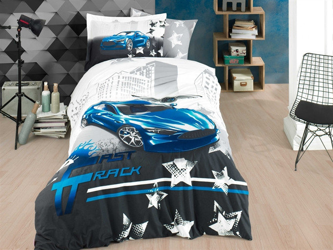 Hobby Poplin Fast Track поплин полуторный синий (44446_1,5)