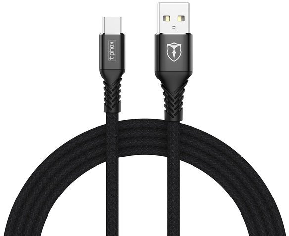 Акція на T-PHOX Usb Cable to USB-C Jagger 2m Black (T-C814(2) black) від Stylus