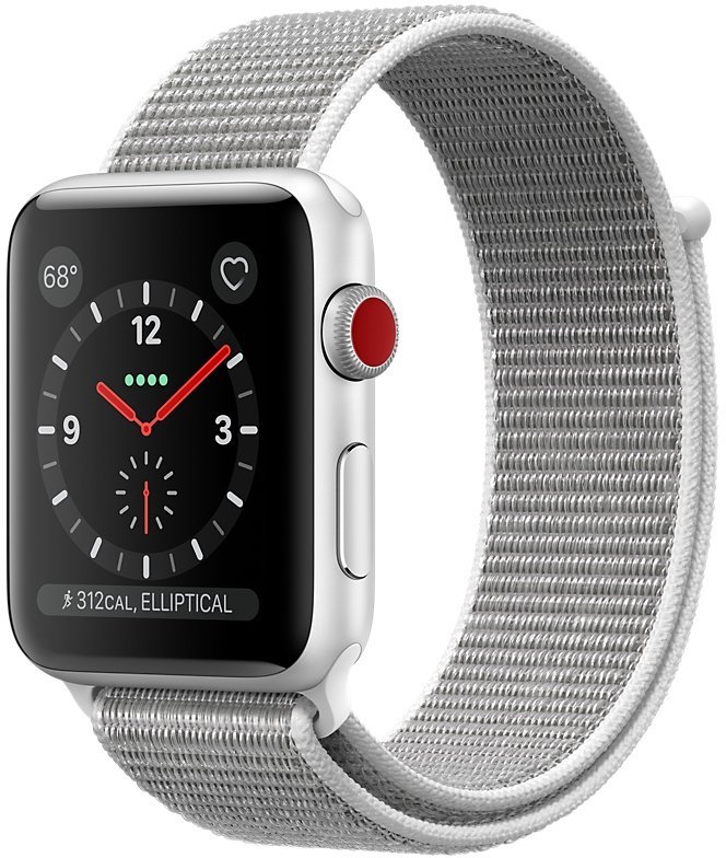 Акция на Apple Watch Series 3 42mm GPS+LTE Silver Aluminum Case with Seashell Sport Loop (MQK52) от Stylus