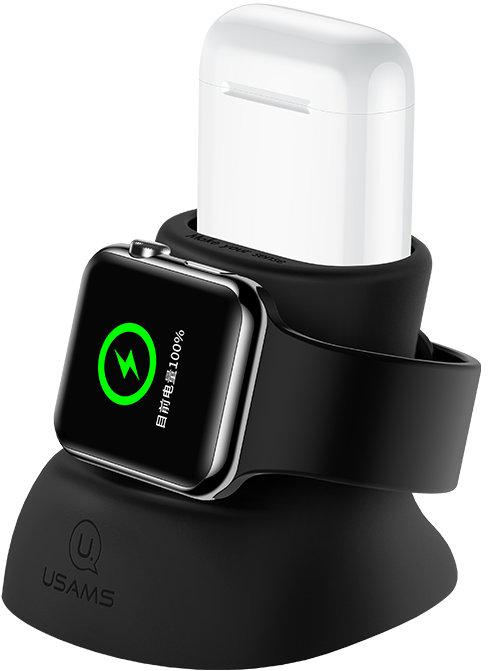 Акція на Usams ZJ051 Dock Stand Black (ZJ51ZJ01) for Apple Watch and Apple AirPods від Stylus