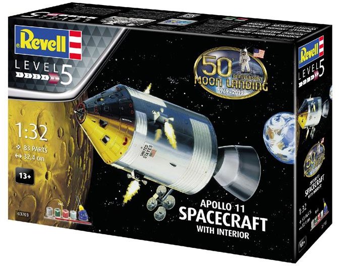 revell Сборная модель-копия Revell набор Командный модуль Колумбия миссии Аполлон 11. К 50-летию высадки на Луну. уровень 5 масштаб 1:32 RVL-03703