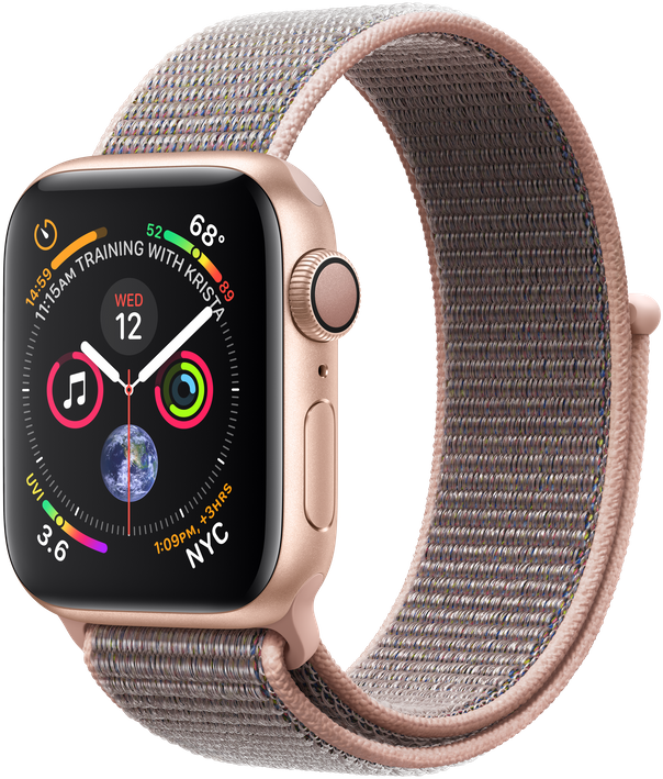 

Apple Watch Series 4 40mm Gps Gold Aluminum Case with Pink Sand Sport Loop (MU692)