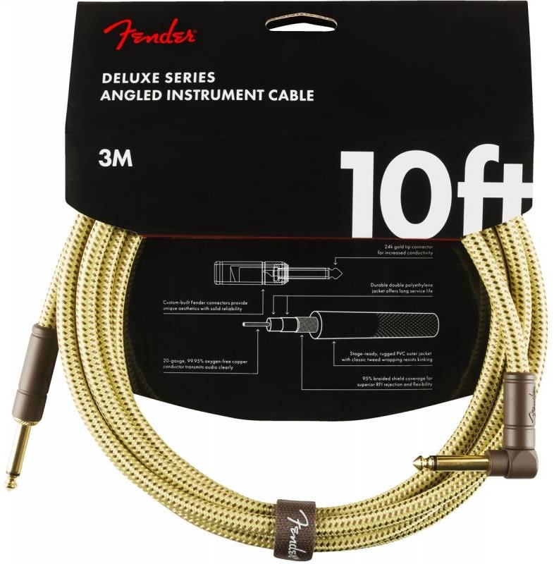 

Кабель инструментальный Fender Cable Deluxe Series 10' Angled Tweed