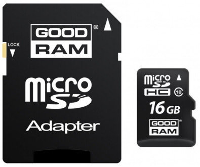 

Goodram 16GB microSDHC Class 10 UHS-I U1 + adapter (M1AA-0160R11)