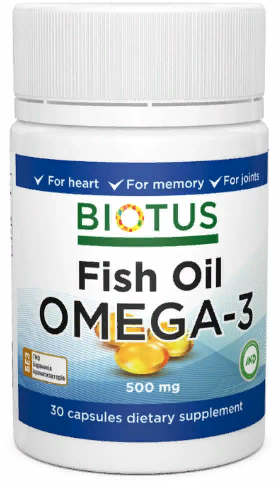 Акція на Biotus Omega-3 Fish Oil 500 mg Омега-3 Рыбий Жир исландский 30 Капсул від Stylus