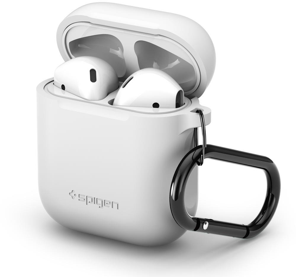 

Чехол для наушников Spigen Silicone Case with Belt White (066CS24809) for Apple AirPods