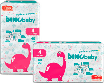 

Подгузники детские DinoBaby 4 7-14 кг 40 шт (4823098410591)