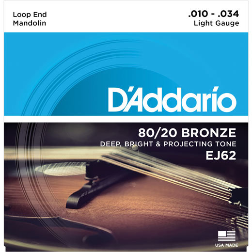 

Струны D`ADDARIO EJ62 Mandolin 80/20 Bronze Light 10-34