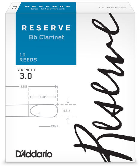 

Трости для кларнета D`ADDARIO DCR1030 Reserve Bb Clarinet #3.0 - 10 Box