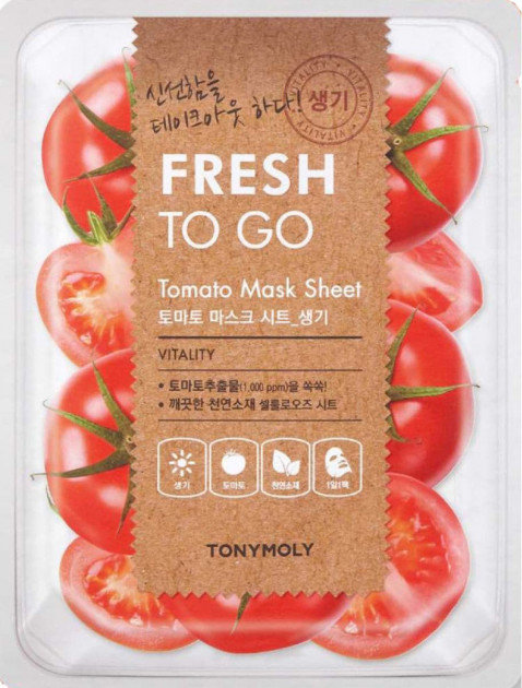 Акція на Tony Moly Fresh To Go Mask Sheet Tomato Освежающая тканевая маска с томатами 22 g від Stylus