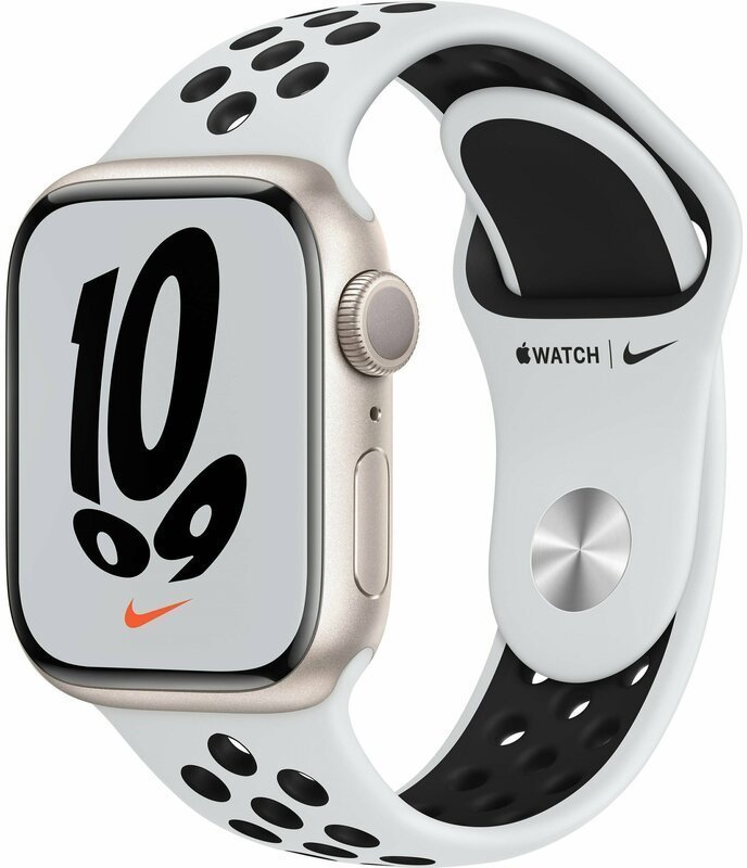 

Apple Watch Series 7 Nike 41mm Gps Starlight Aluminum Case with Pure Platinum/Black Nike Sport Band (MKN33) Ua