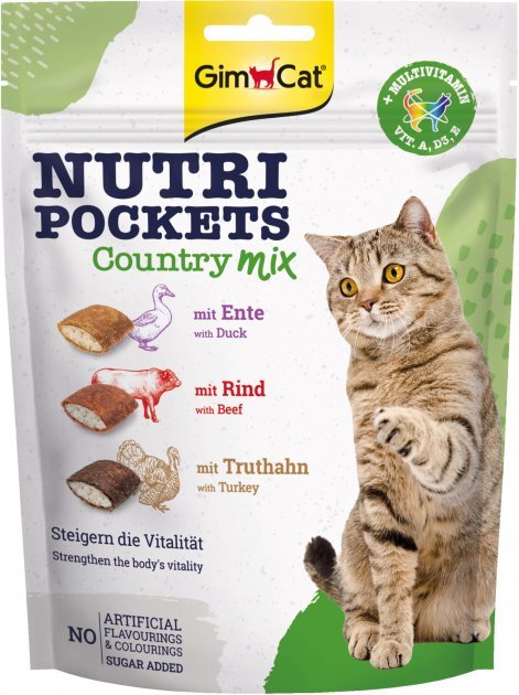 

Витаминные лакомства Gimborn GimCat Nutri Pockets для кошек Кантри микс 150 г (4002064419183)