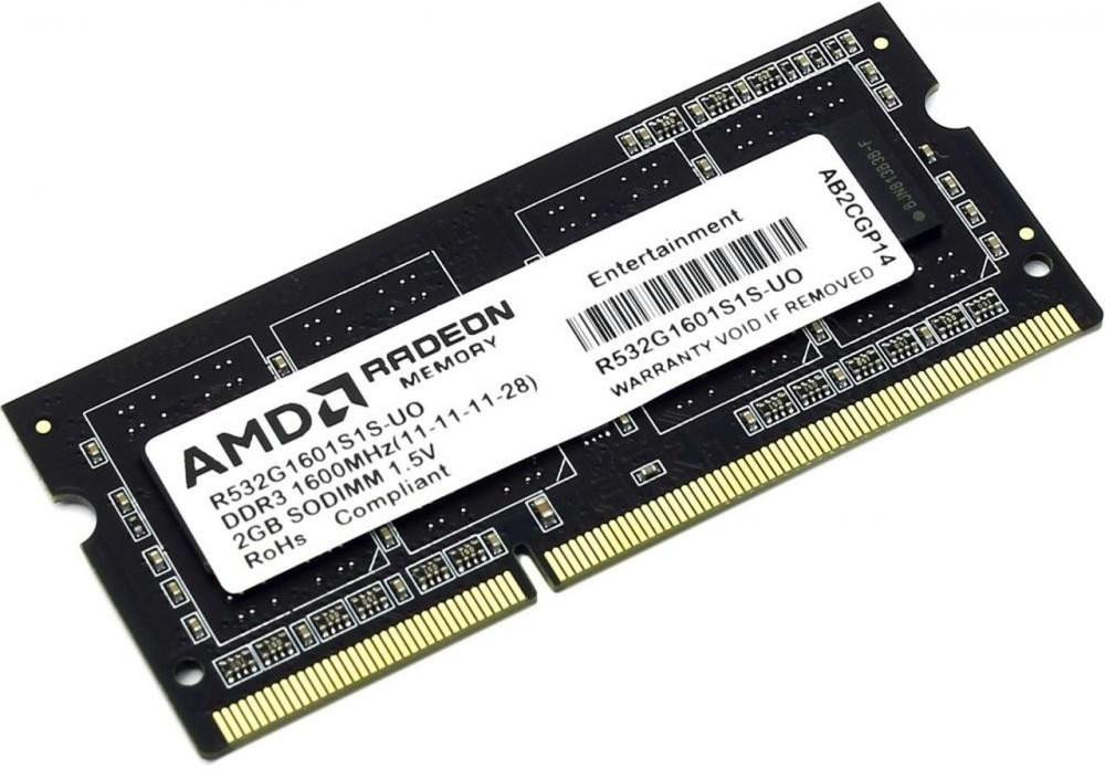 

Amd 2 Gb SO-DIMM DDR3 1600 MHz Radeon R5 Entertainment (R532G1601S1S-U)