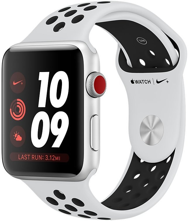 

Apple Watch Series 3 Nike+ 42mm GPS+LTE Silver Aluminum Case with Pure Platinum/Black Nike Sport Band (MQLC2)