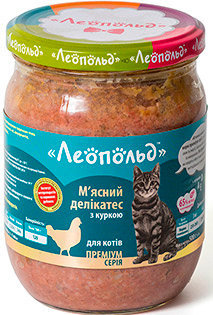 

Влажный корм для кошек Леопольд Мясные деликатесы с курицей 500 г х 6 шт. (4820185490139-6)