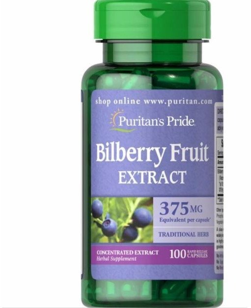 

Puritan's Pride Bilberry Fruit Extract 375 mg, 100 Capsules