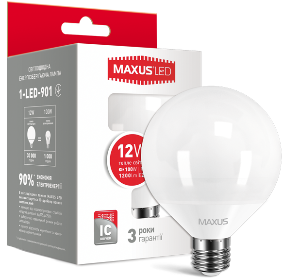 

Maxus G95 12W 3000K 220V E27 (1-LED-901)