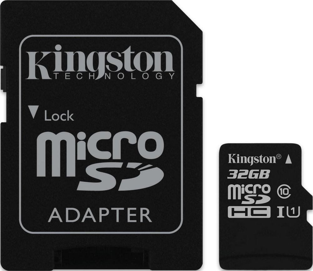

Kingston 32GB microSDHC Class 10 UHS-I U1 + adapter (SDC10G2/32GB)