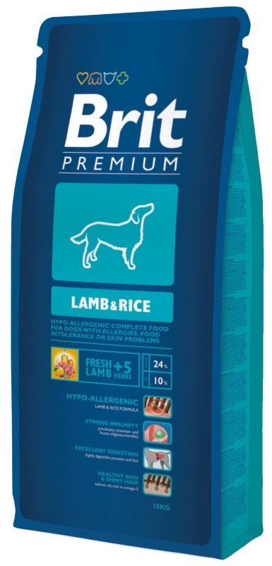 

Сухой корм гипоалергенный для собак с чувствительным пищеварением Brit Premium Lamb & Rice 15 кг (8594031449461)