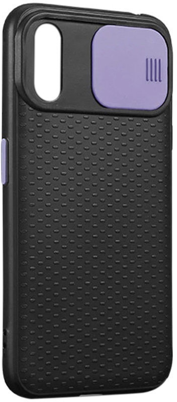 

Tpu Case Textured Point Camshield Black/Purple for iPhone Xr