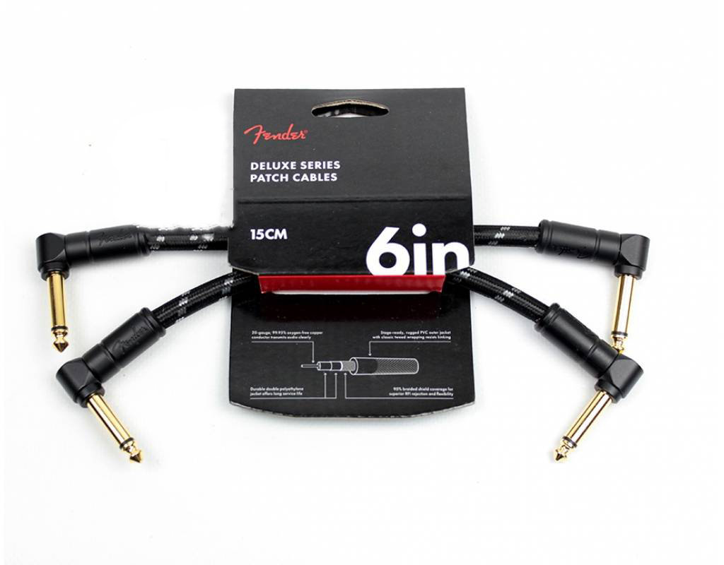 

Пара инструментальных кабелей-патчей Fender Cable Deluxe Series 6" Patches (Pair) Black Tweed