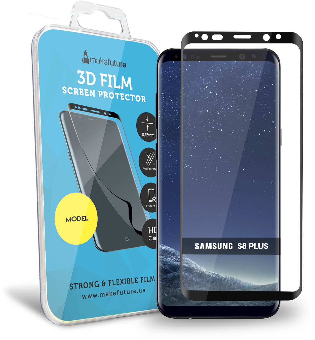 

MakeFuture Screen Protector 3D Black (MF3D-SS8PB) for Samsung G955 Galaxy S8 Plus