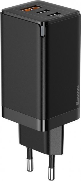 

Baseus USB-C Wall Charger GaN2 2xUSB-C+USB 65W Black with USB-C Cable (CCGAN2P-B01)