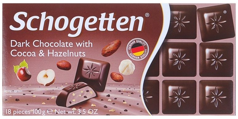 

Шоколад Schogetten Dark Chocolate with Cocoa Hazelnuts 100 гр (WT2563)