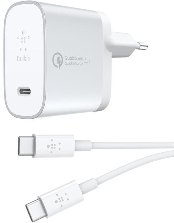 

Belkin Wall Home Charger USB-C Quick Charge 4.0 with Cable USB-C 1.2m 27W Silver (F7U074VF04-SLV)