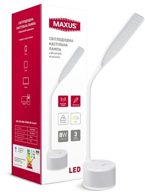 

Настольная лампа Maxus Dkl 8W 3000-5700K White Sound (1-MAX-DKL-001-04)