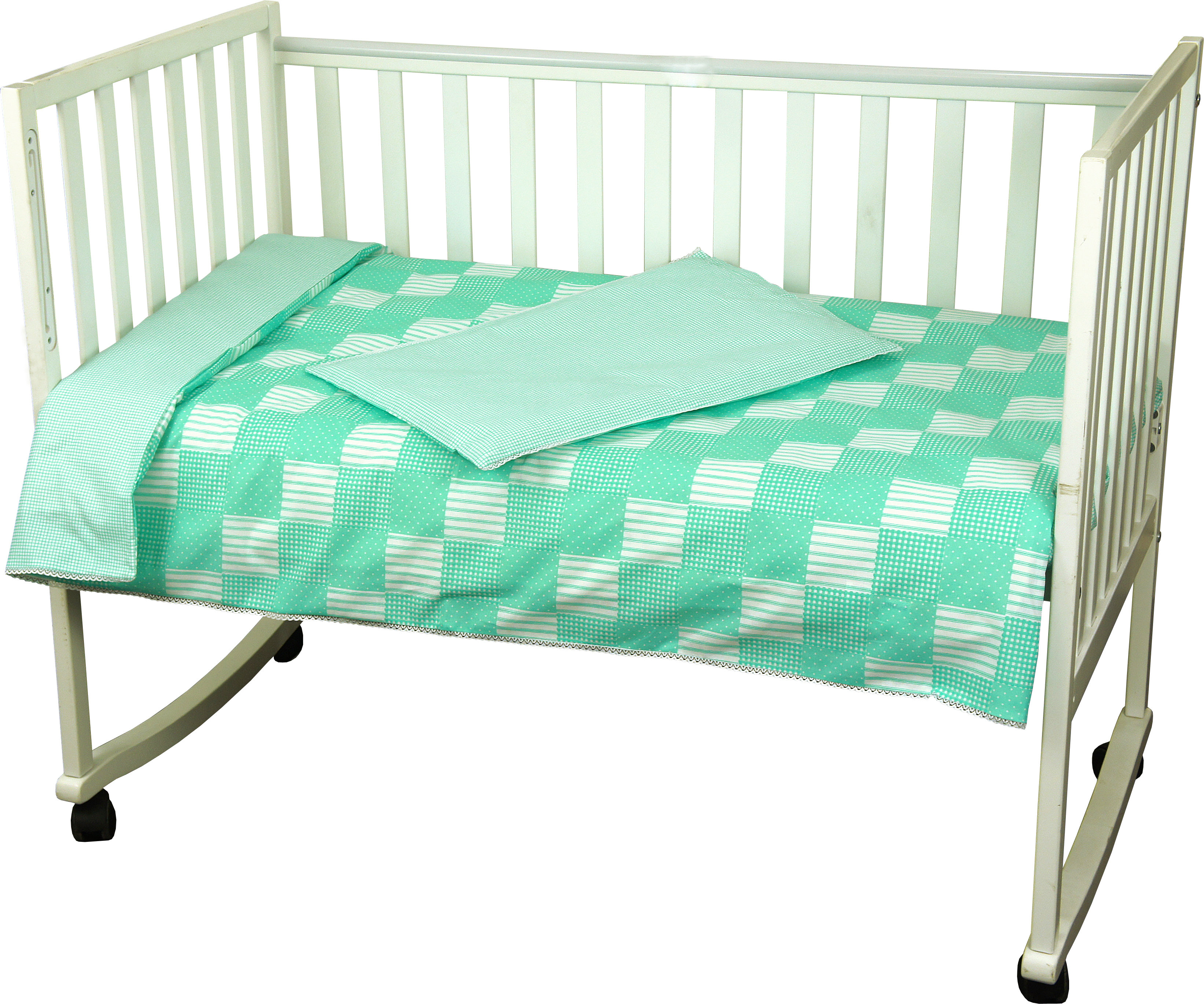 

Набор для детской кроватки Руно 60x120 бязь (932Клітинка_зелений)