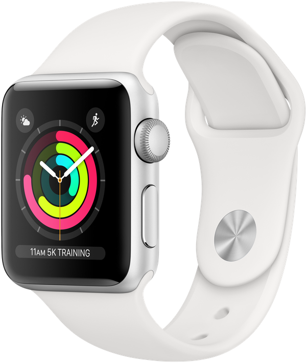 

Apple Watch Series 3 38mm Gps Silver Aluminum Case with White Sport Band (MTEY2)