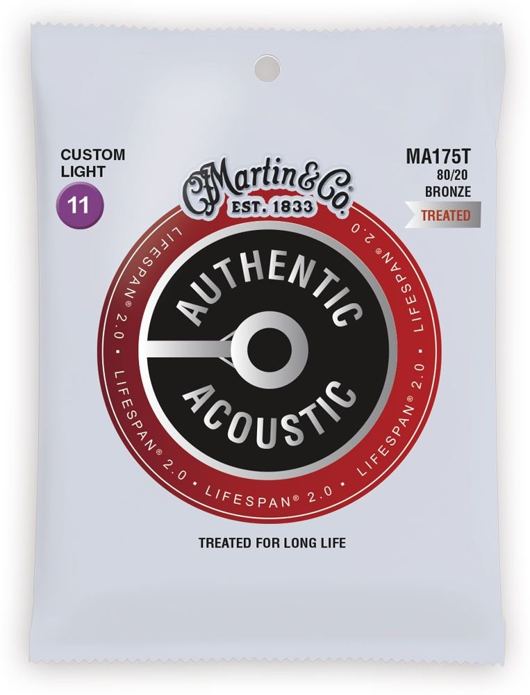 

Струны Martin MA175T Authentic Acoustic Lifespan 2.0 80/20 Bronze Custom Light (11-52)