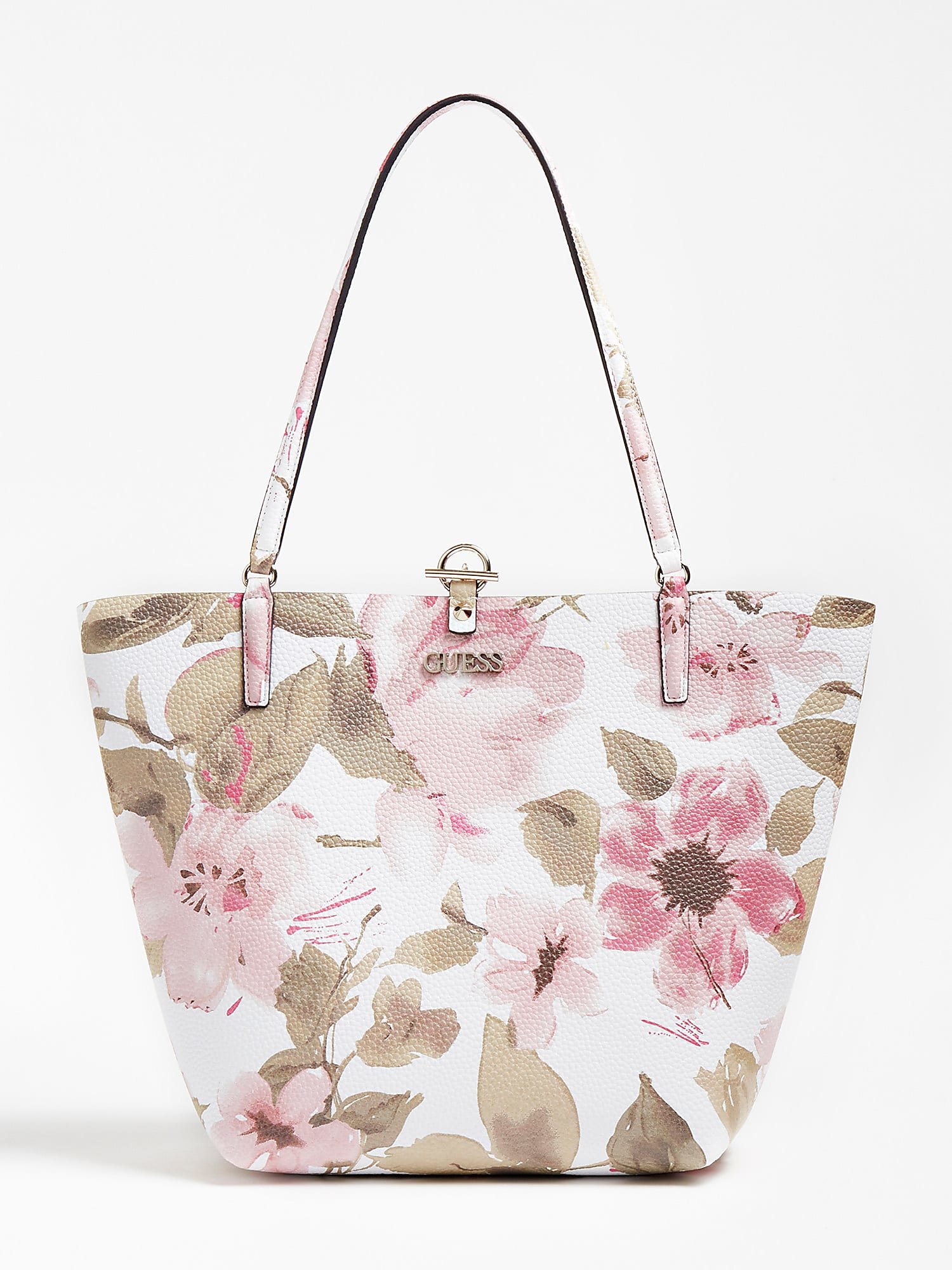 

Женская сумка тоут Guess Alby Toggle Tote Spf-Spring Floral белая (HWFS7455230-SPF)