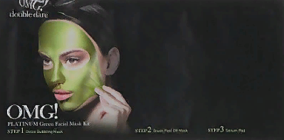 

Double Dare OMG! Platinum Green Facial Mask Kit Трехкомпонентный комплекс масок «Увлажнение и себоконтроль» 5 шт