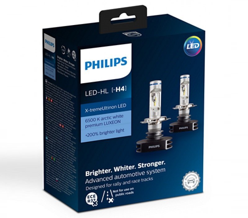 

Led лампа Philips X-tremeUltinon Led H4 6500K 12V 12901HPX2 (2шт.)
