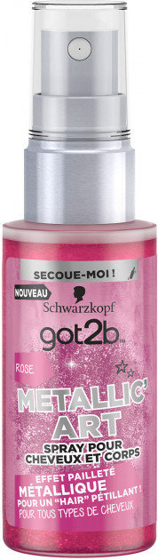 

got2b Metallic Art Spray 50 ml Спрей-блеск для волос и тела оттенок розовый