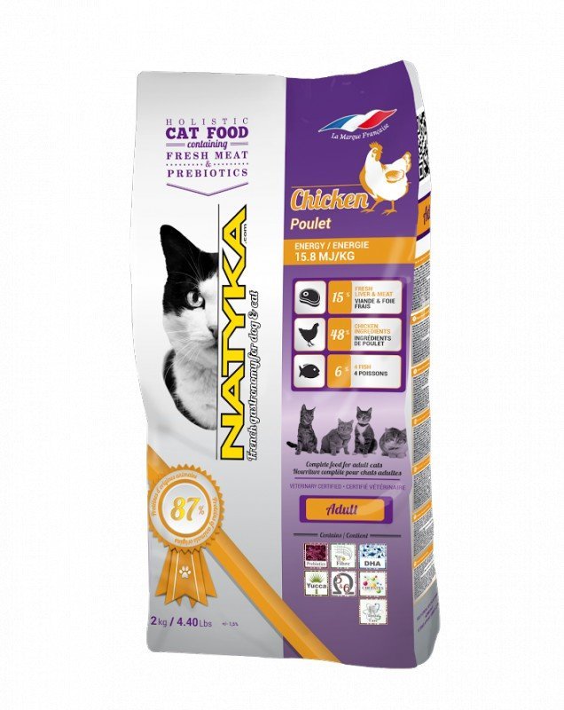 

Сухой полнорационный корм Natyka Cats Adult Chiken 2 кг (3760240680703)