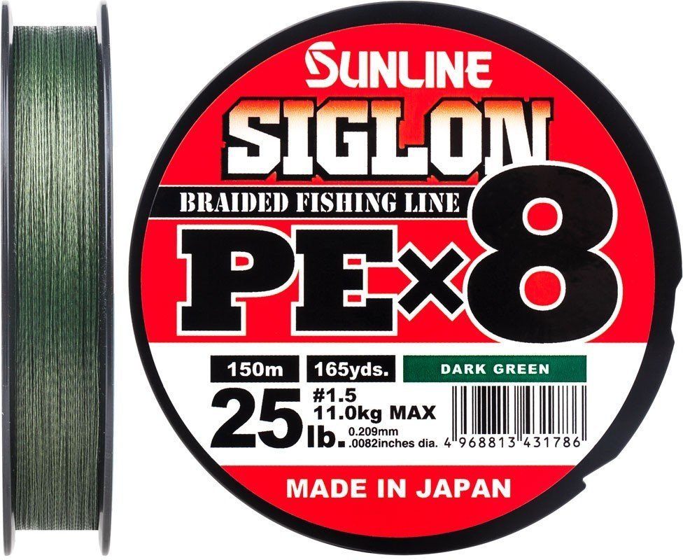 

Шнур Sunline Siglon Pe х8 150м, #1.5/0.209мм, 25lb/11.0кг, темно-зеленый (1658.09.79)