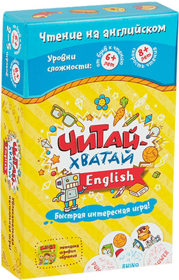 

Настольная игра Банда Умников Читай-Хватай English (УМ075)