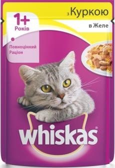 

Влажный корм для котов Whiskas с курицей в желе 100г (4770608239671)